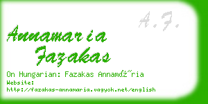 annamaria fazakas business card